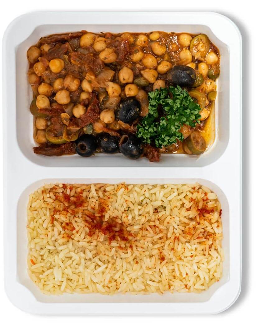 catering warszawa Cieciorka po włosku z ryżem