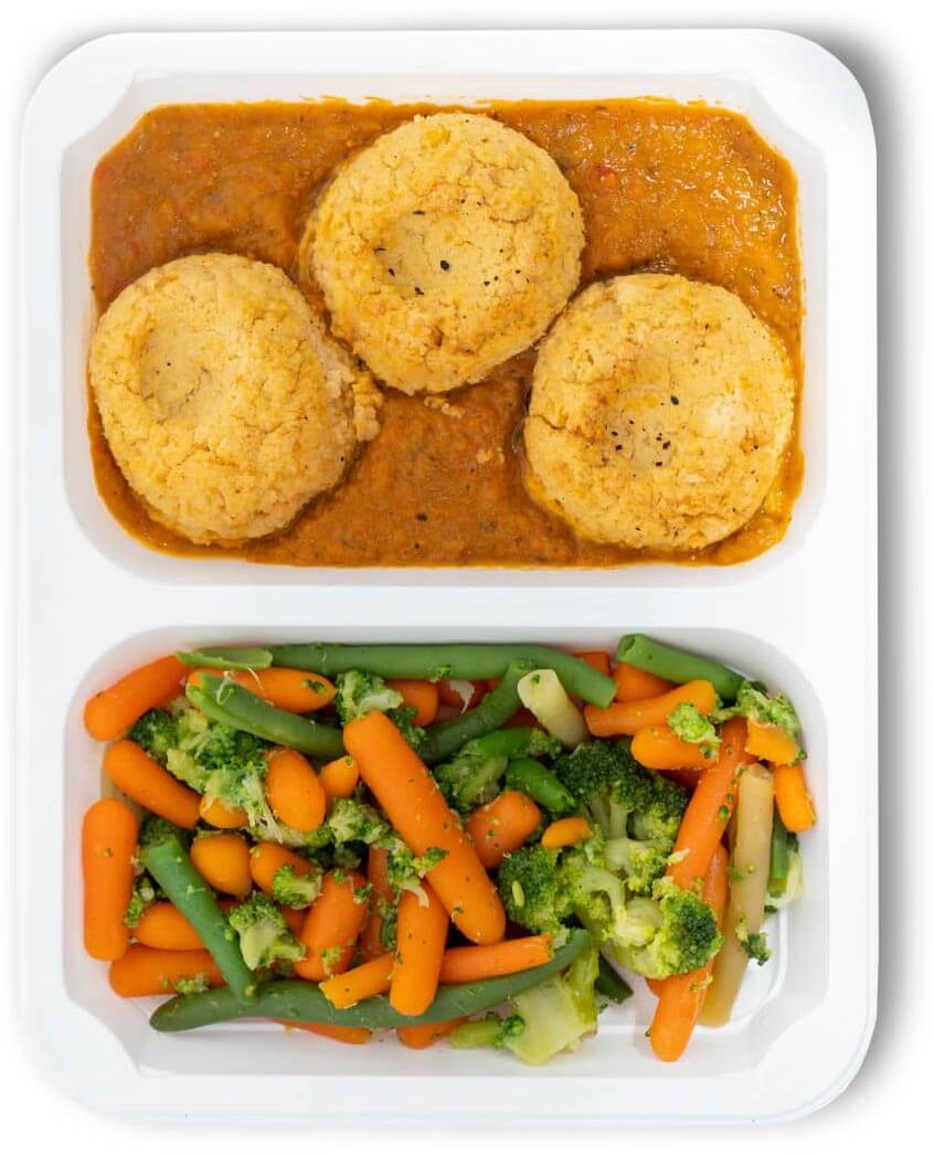 catering warszawa Falafel z warzywami na parze